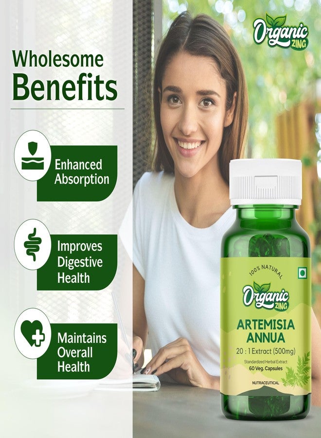 ORGANIC ZING كبسولات أرتيميسينين العضوية من أورجانيك زينج - 60 كبسولة، 500 ملغ - مستخلص نباتي وخالٍ من الغلوتين لدعم المناعة والصحة العامة من أرتيميسيا أنوال - Image 5